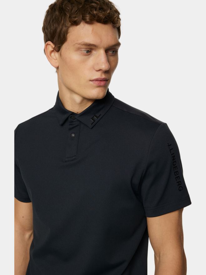 J.Lindeberg JL PRO Halbarm Polo schwarz