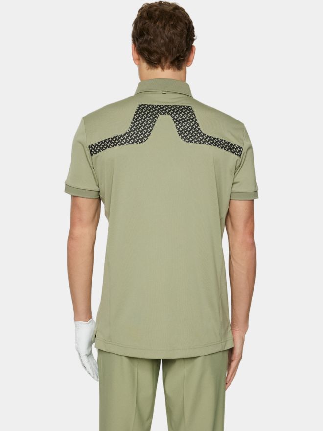J.Lindeberg KV Print Halbarm Polo oliv