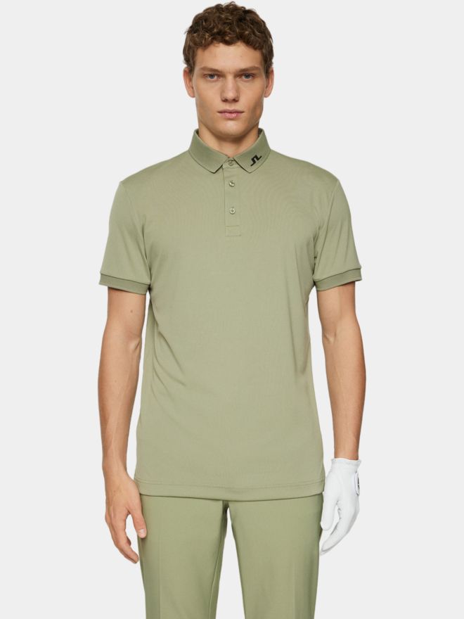 J.Lindeberg KV Print Halbarm Polo oliv