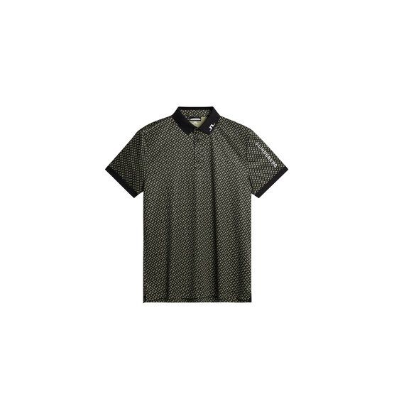 J.Lindeberg Tour Tech Print Halbarm Polo oliv