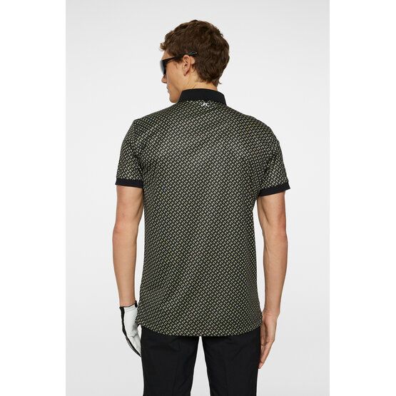 J.Lindeberg Tour Tech Print Halbarm Polo oliv