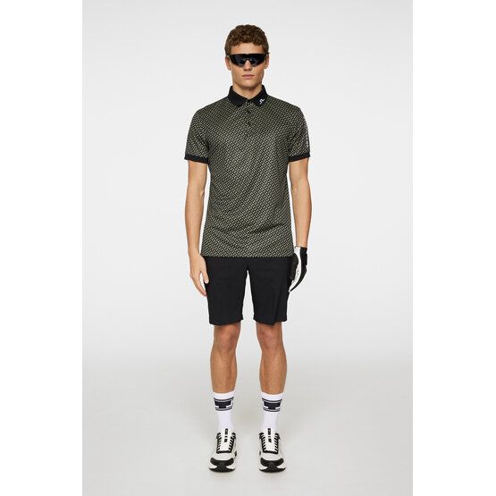 J.Lindeberg Tour Tech Print Halbarm Polo oliv