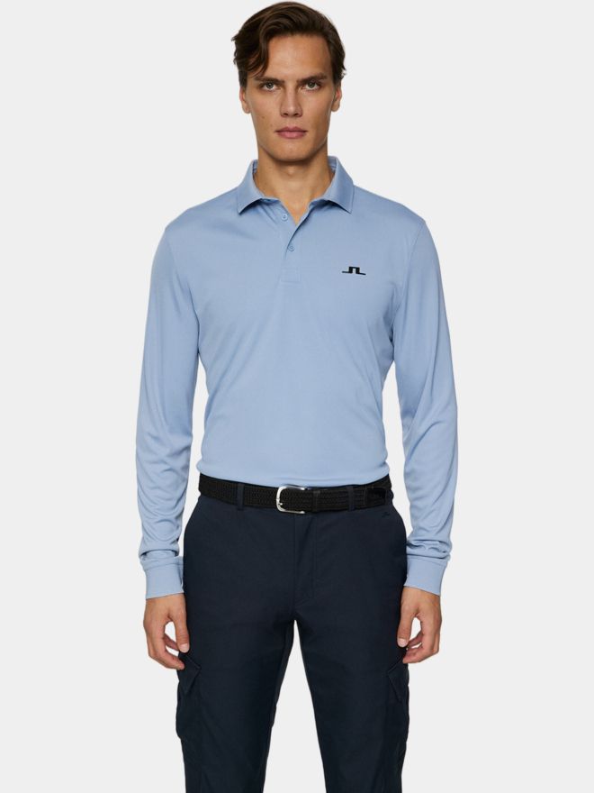 J.Lindeberg Gustav Langarm Polo denim