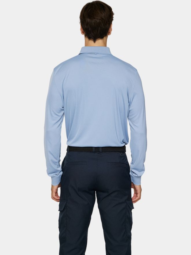 J.Lindeberg Gustav Langarm Polo denim