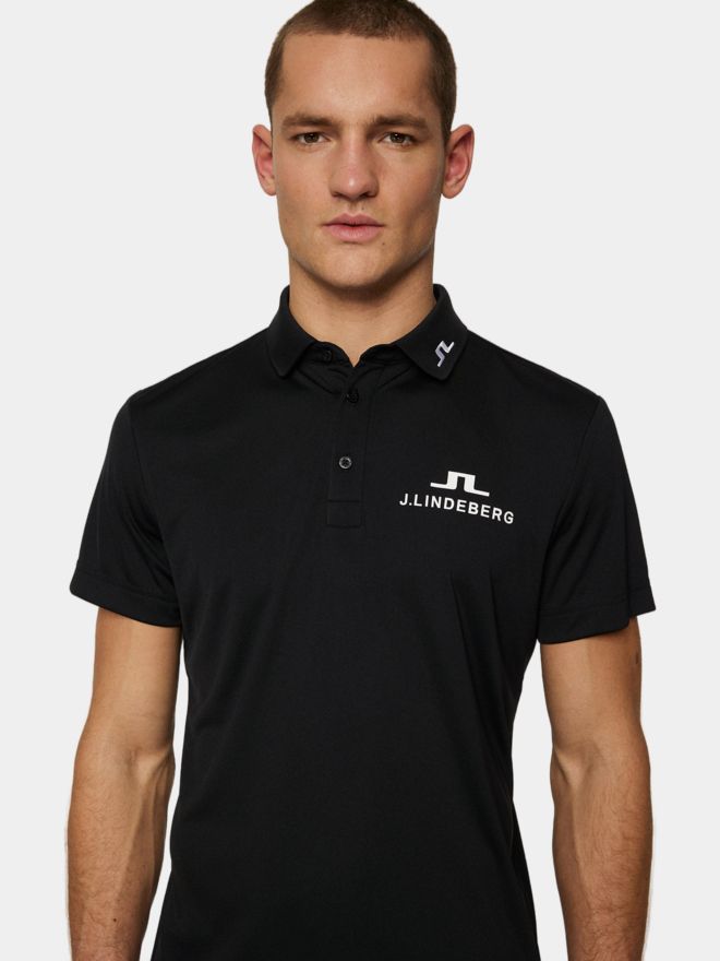 J.Lindeberg KV Tour Golf Halbarm Polo schwarz