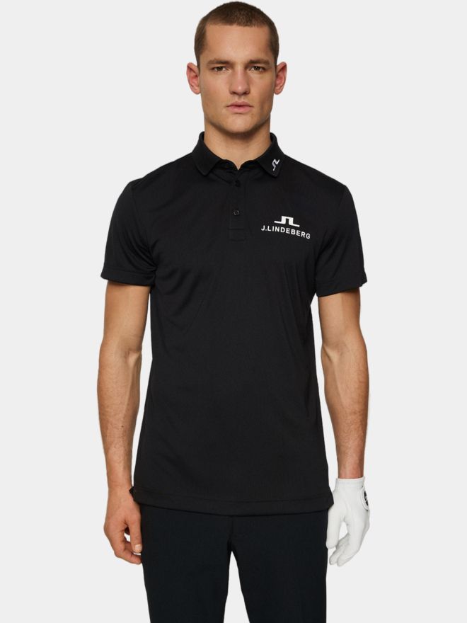 J.Lindeberg KV Tour Golf Halbarm Polo schwarz