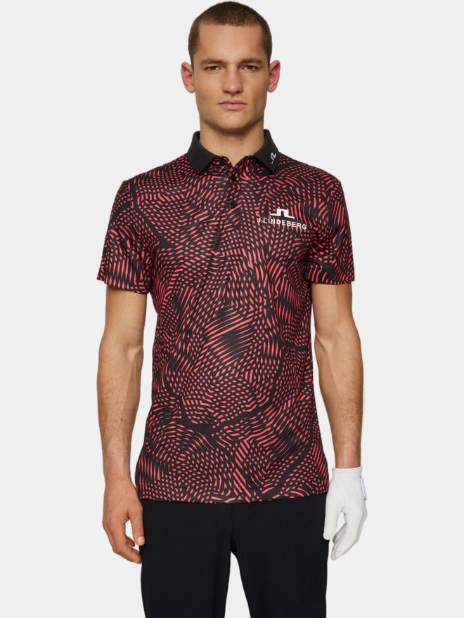 J.Lindeberg KV Tour Golf Halbarm Polo bordeaux