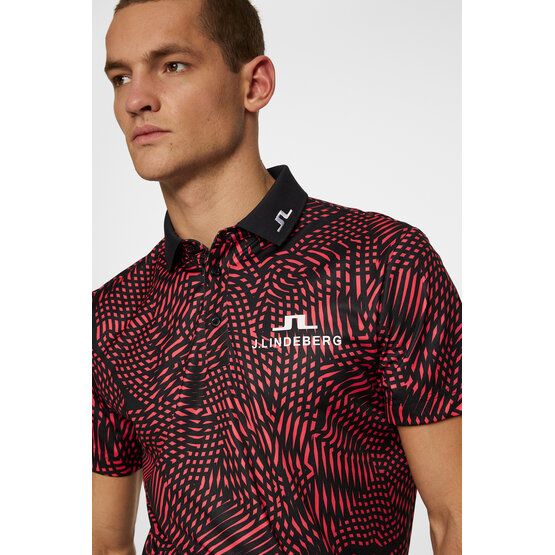 J.Lindeberg  KV Tour Golf Half Sleeve Polo bordeaux