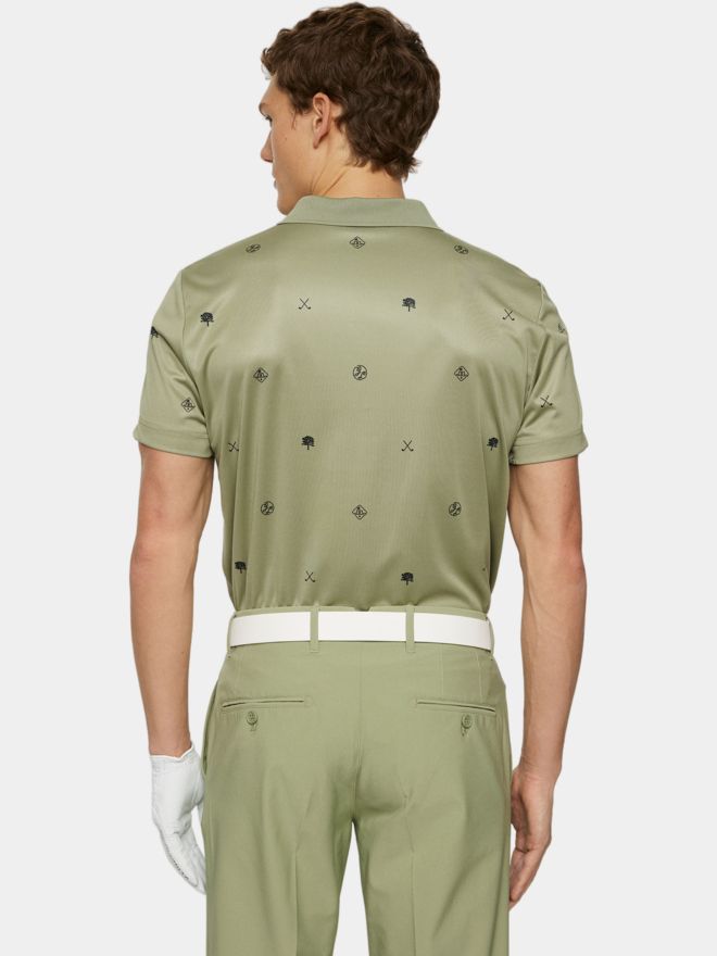 J.Lindeberg Club House Motif Halbarm Polo oliv