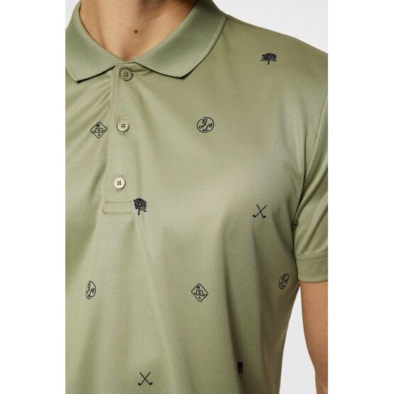 J.Lindeberg  Club House Motif Half Sleeve Polo olive