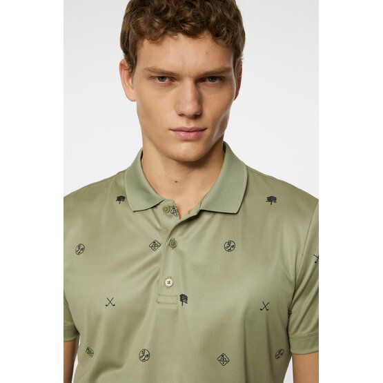 J.Lindeberg  Club House Motif Half Sleeve Polo olive