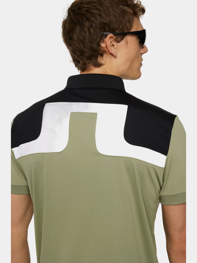 J.Lindeberg Jeff Halbarm Polo oliv