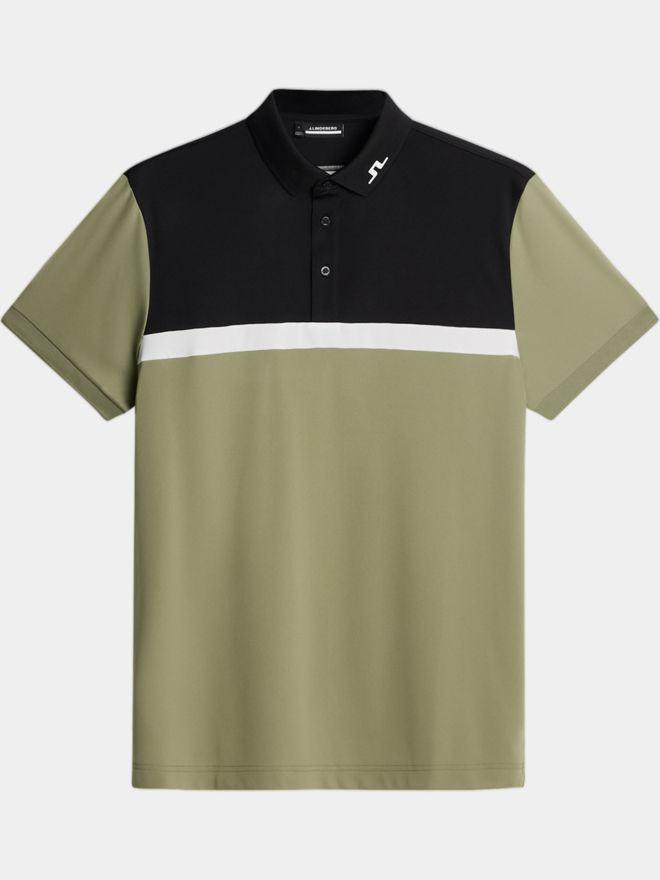 J.Lindeberg Jeff Halbarm Polo oliv