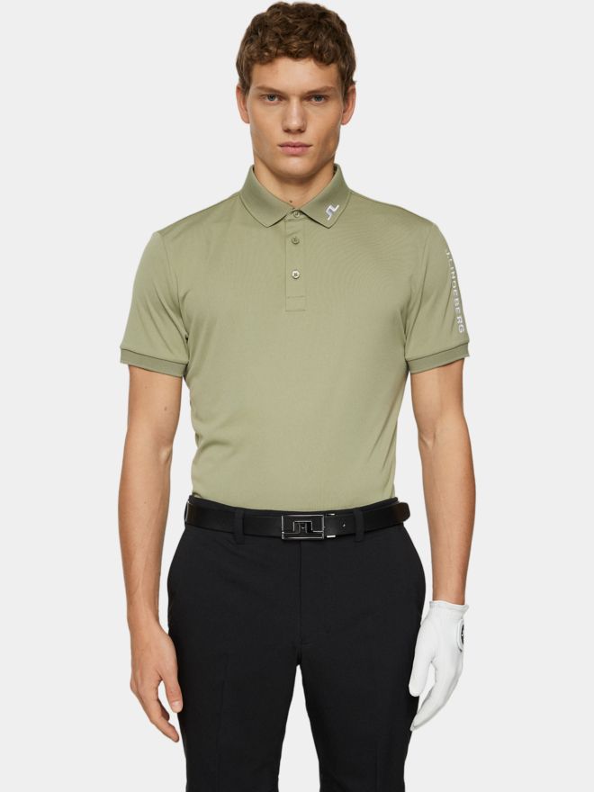 J.Lindeberg Tour Tech Halbarm Polo oliv