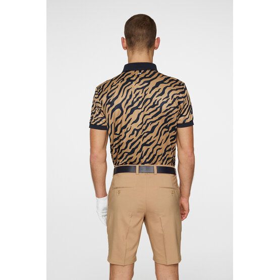 J.Lindeberg  Tour Tech Print Tour Tiger Brown M Half Sleeve Polo brown