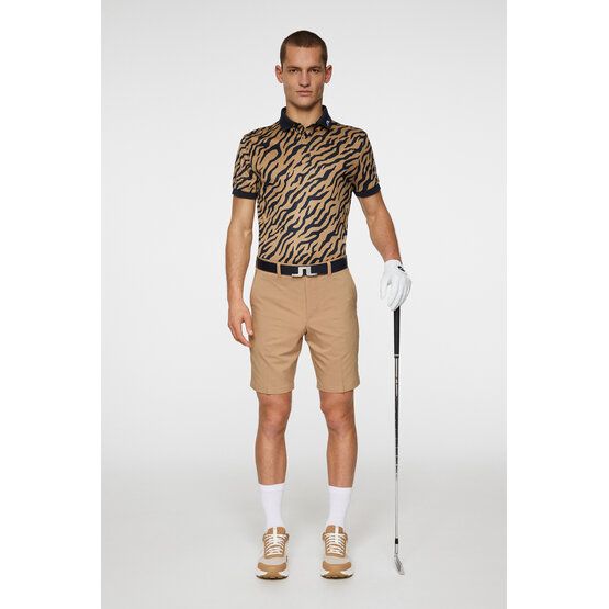 J.Lindeberg  Tour Tech Print Tour Tiger Brown M Half Sleeve Polo brown