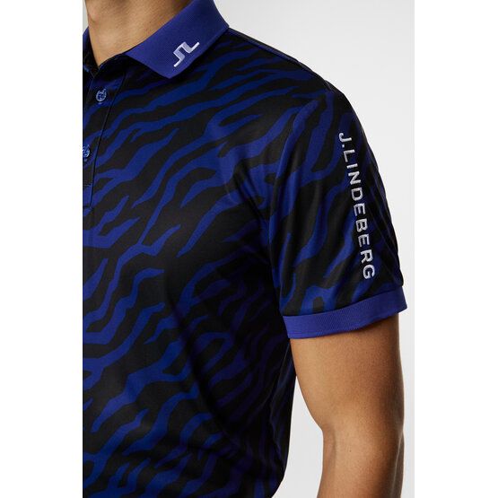 J.Lindeberg  Tour Tech Print Tour Tiger Brown M Half Sleeve Polo royal