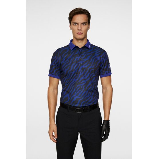 J.Lindeberg  Tour Tech Print Tour Tiger Brown M Half Sleeve Polo royal