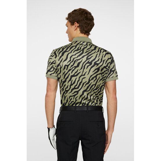 J.Lindeberg  Tour Tech Print Half Sleeve Polo olive