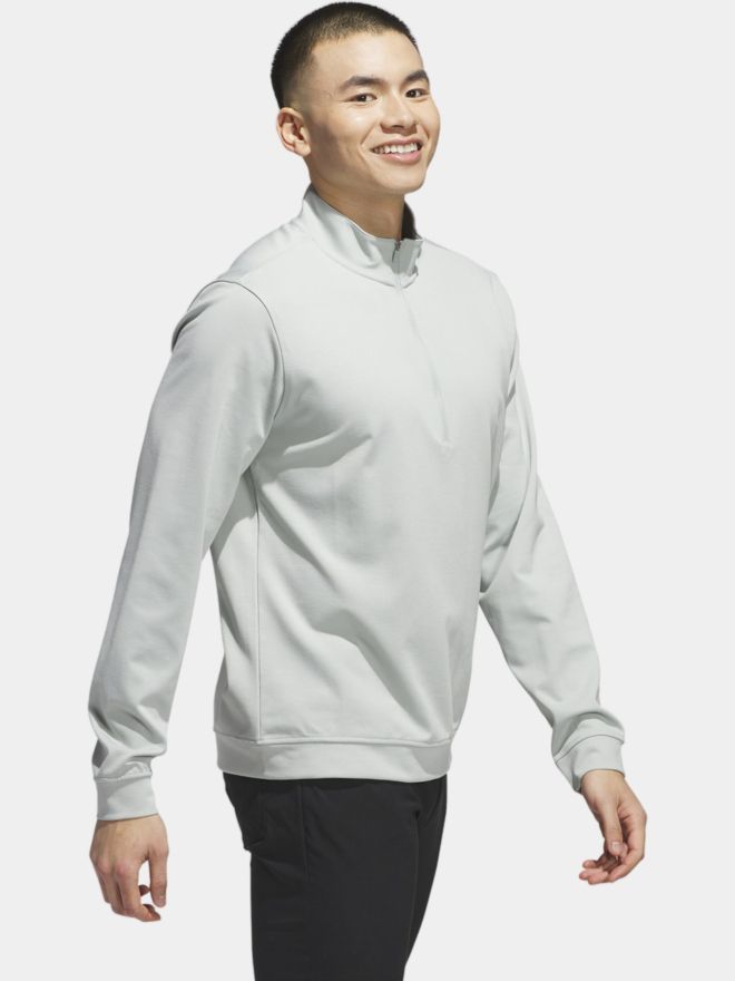 adidas Strečová střední vrstva ELVTED 1/4 zipu světle šedá