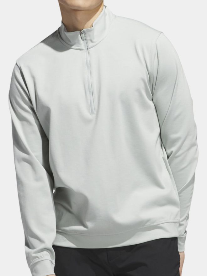 adidas Strečová střední vrstva ELVTED 1/4 zipu světle šedá