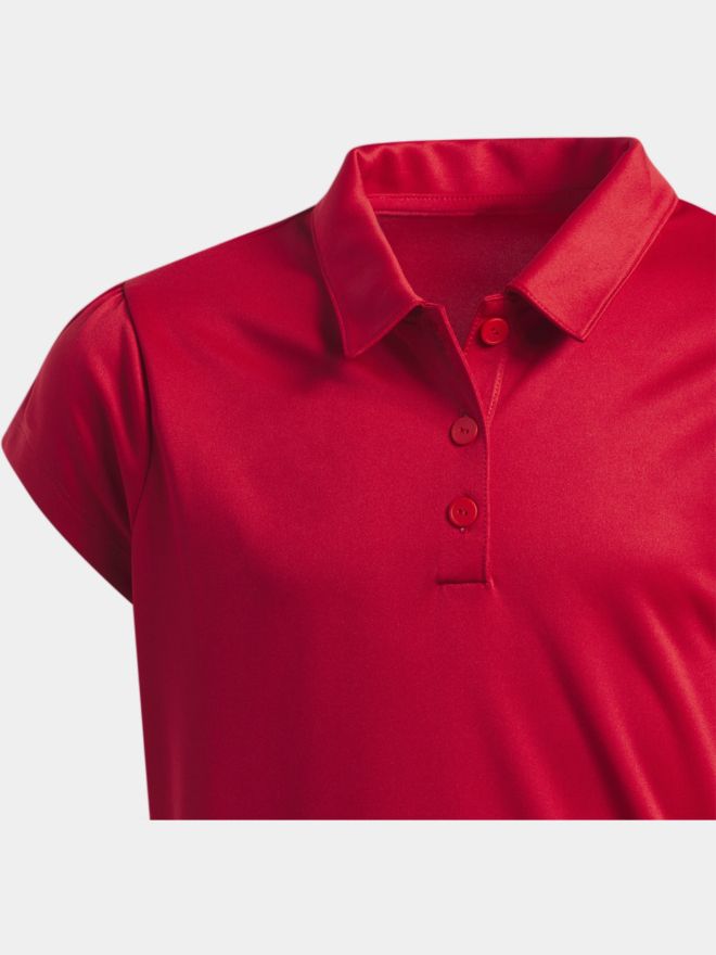 adidas Girls PERF Halbarm Polo rot