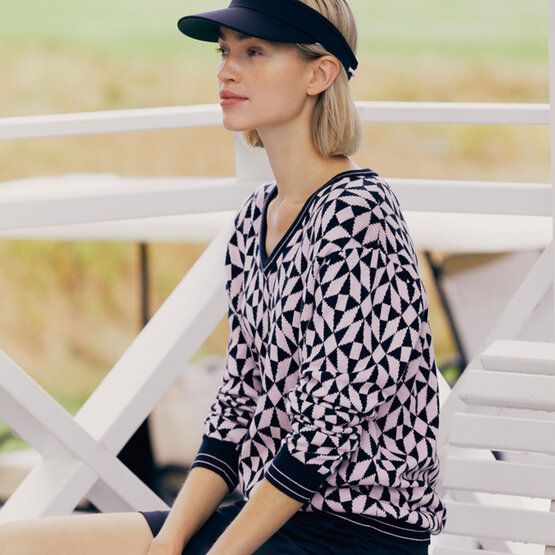 Daily Sports  JAQUARD svetr úplet námořnická modrá