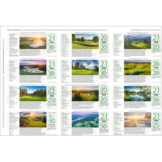 Par Verlag  Golf calendar 2025 Other