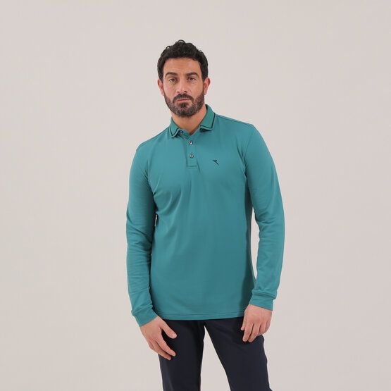 Chervo  AEROSOL long sleeve polo petrol