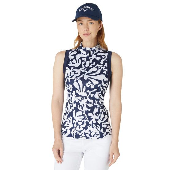 Callaway Abstract Floral polokošile bez rukávů námořnická modrá