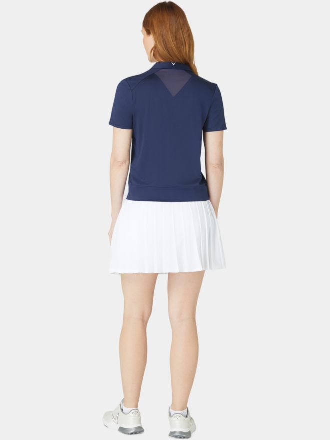 Callaway Waist Length Mesh Detail Halbarm Polo navy