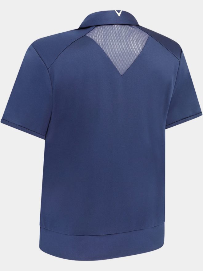Callaway Waist Length Mesh Detail Halbarm Polo navy