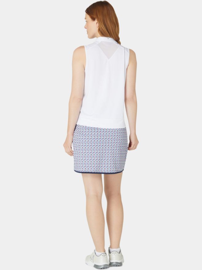 Callaway Waist Length Mesh Detail ohne Arm Polo weiß