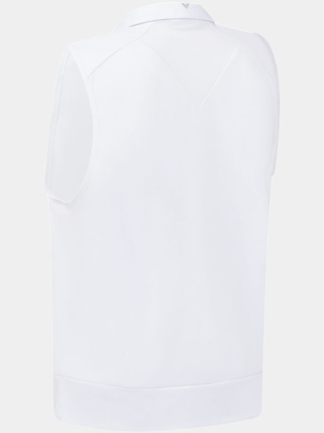 Callaway Waist Length Mesh Detail ohne Arm Polo weiß