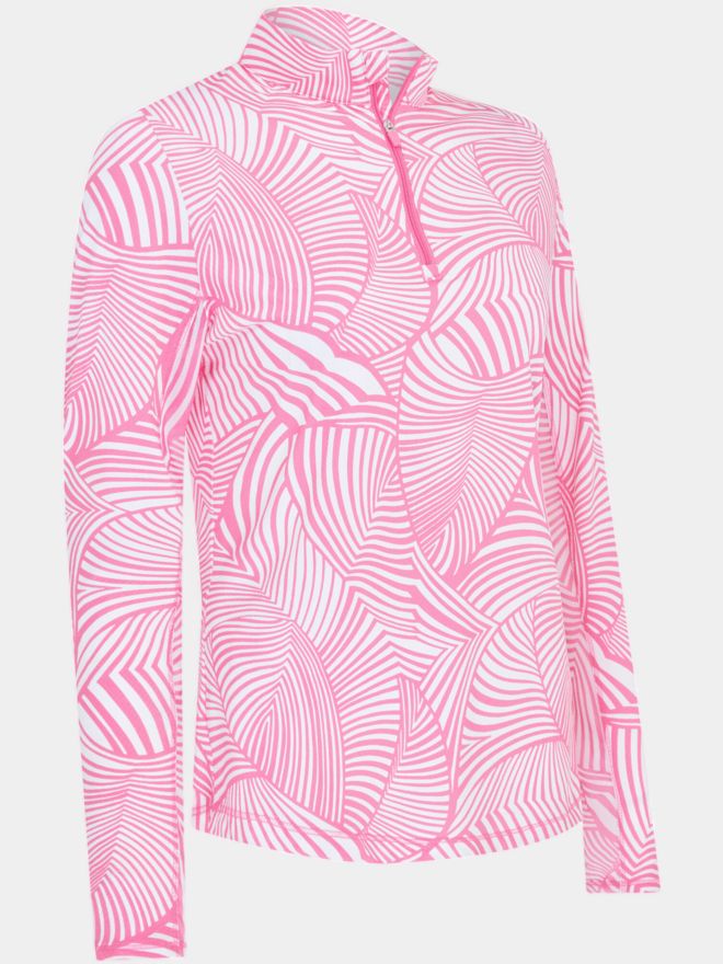 Callaway Stencil Floral Sun Protection Top Stretch Unterzieher pink