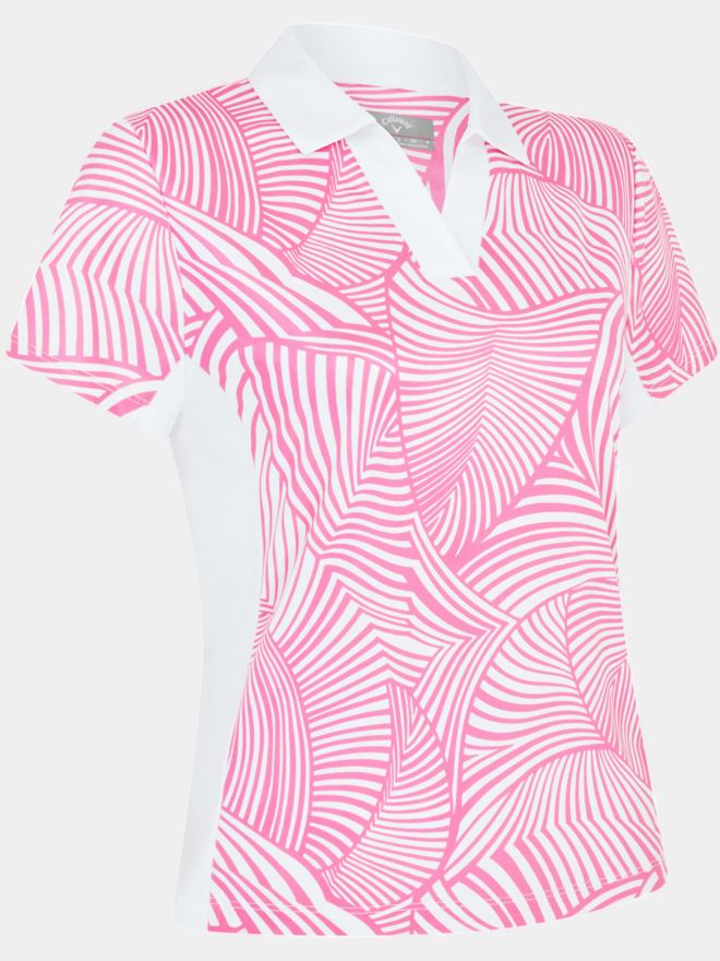 Callaway Stencil Floral Halbarm Polo pink