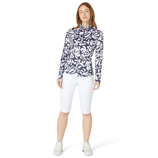 Callaway Abstract Floral Sun Protection Top Stretch Unterzieher navy