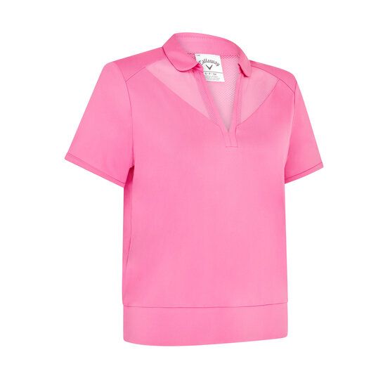 Callaway Polo Waist Length Mesh Detail  s krátkým rukávem růžová