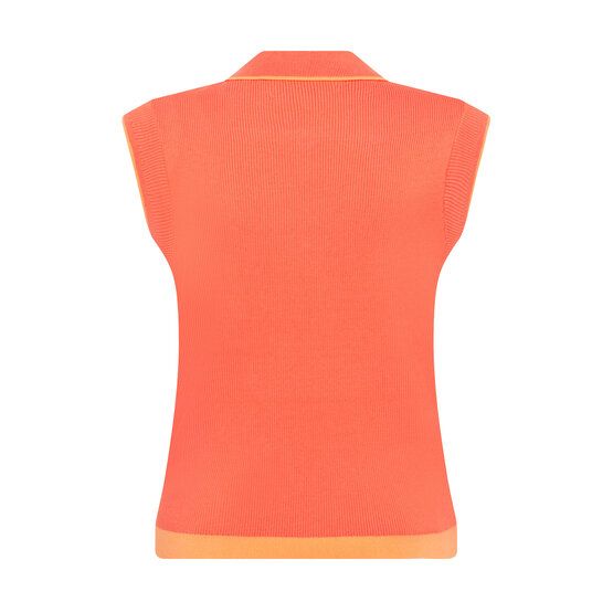 Penguin  Waist Lenght Sweater Top without sleeves Polo orange