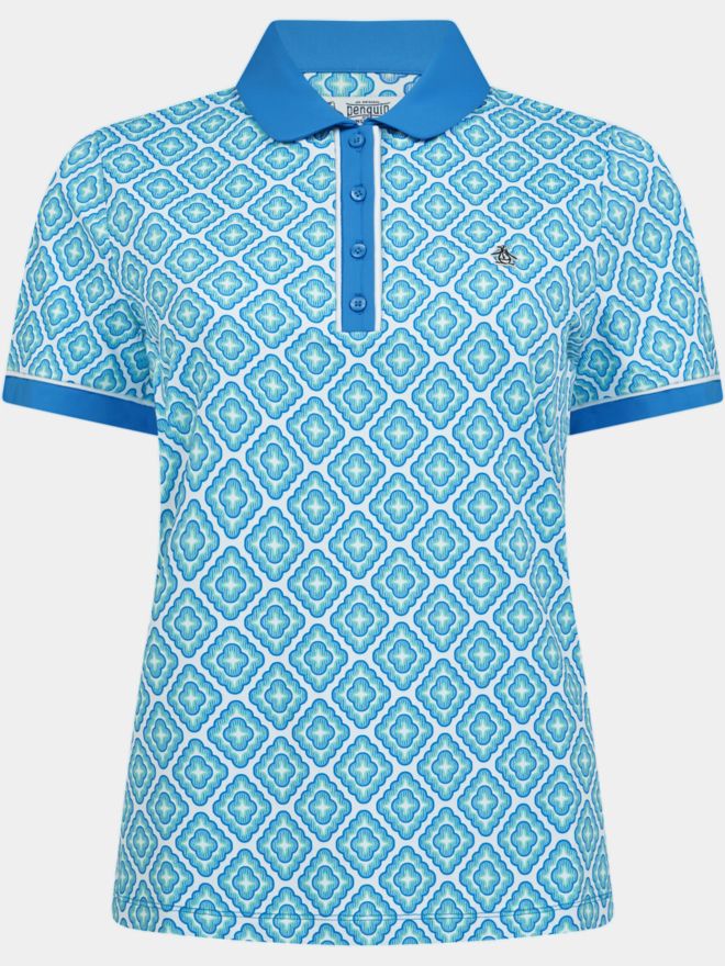 Penguin Cap Sleeve Regular Length Halbarm Polo blau