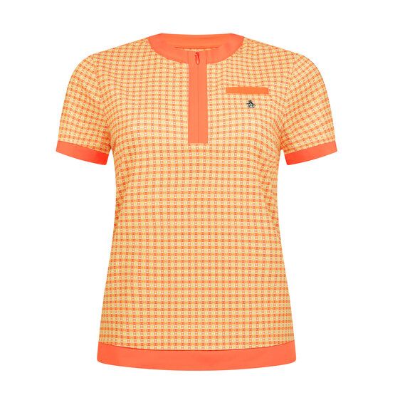 Penguin  Petes Bow Tie Regular Length Colorblock Half Sleeve Polo orange