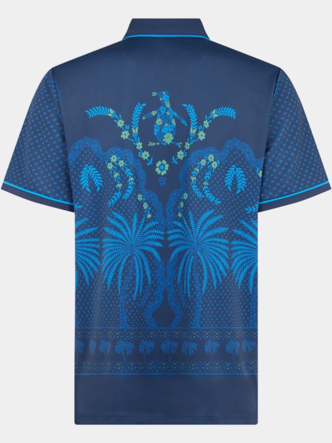 Penguin Novelty Graphic Print Half Sleeve Polo navy