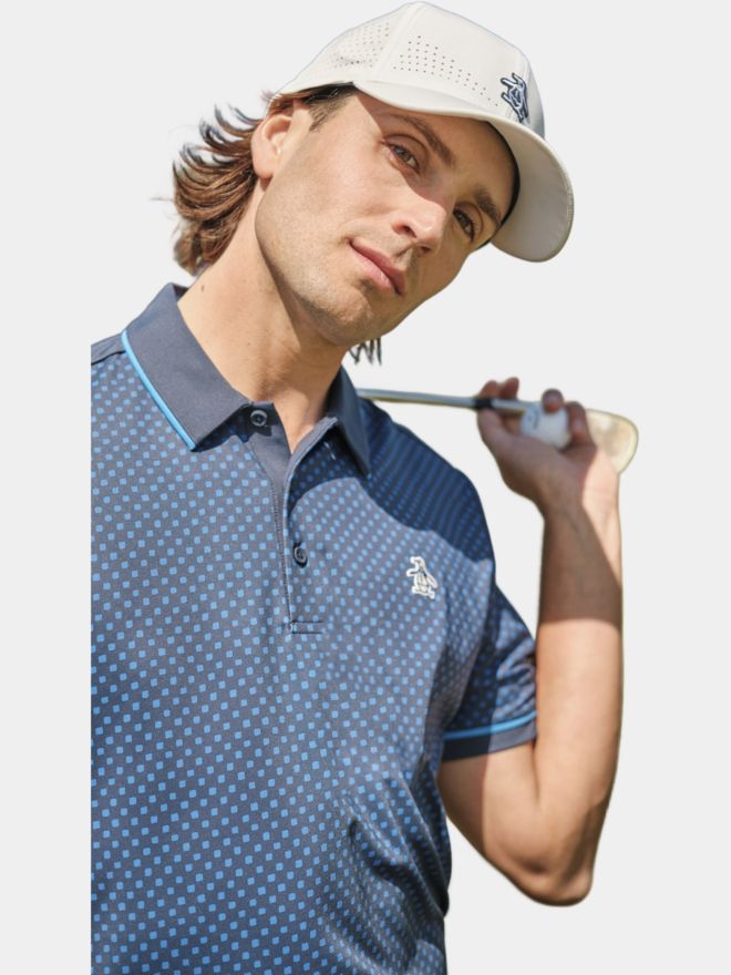 Penguin Novelty Graphic Print Half Sleeve Polo navy