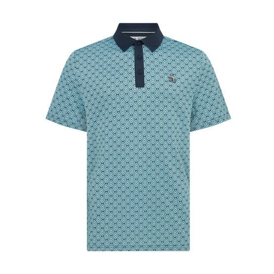 Penguin Bohemian Jacquard Block Halbarm Polo navy