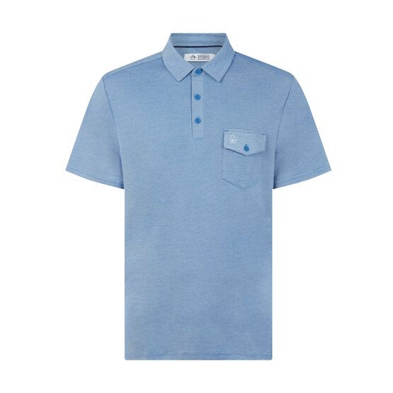 Penguin  Pete's Fine Line half-sleeve polo light blue