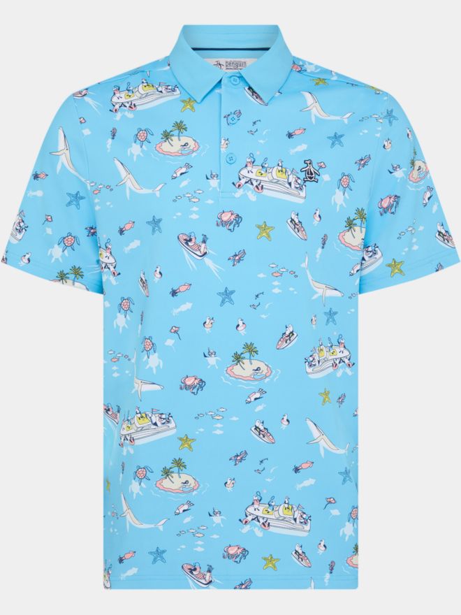 Penguin Pete The Boat half-sleeve polo light blue