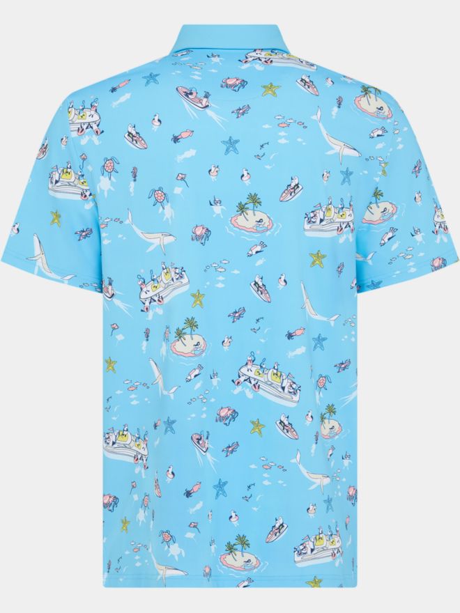 Penguin Pete The Boat half-sleeve polo light blue