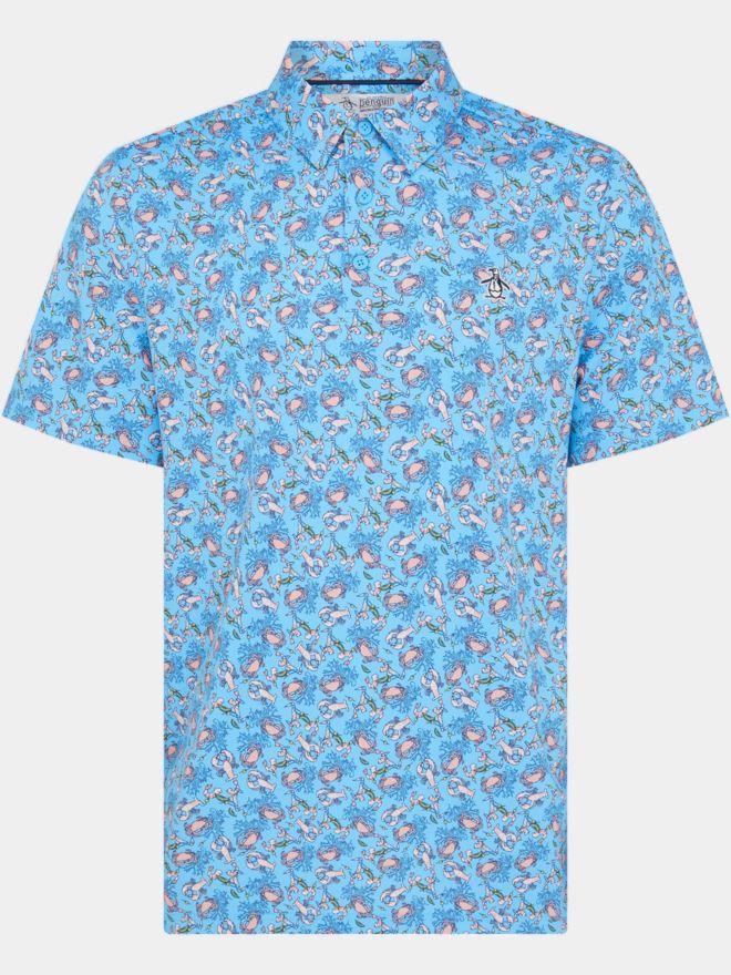 Penguin Pete The Ocean Caddy polo s krátkým rukávem světle modrá