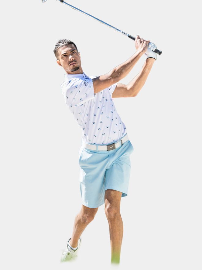 Callaway EMEA ALL OVER BIR Halbarm Polo weiß