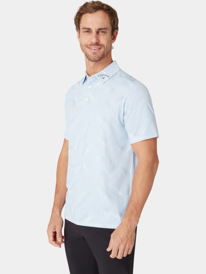 Callaway EMEA WARPED GINGH Halbarm Polo weiß